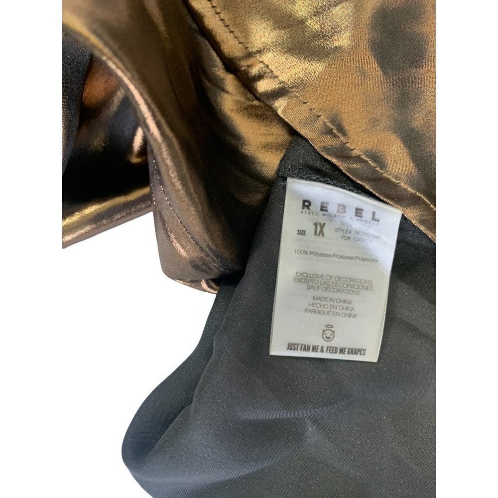 Rebel Women's Buttoned Down Bronze Blouse - Picture 4 of 6